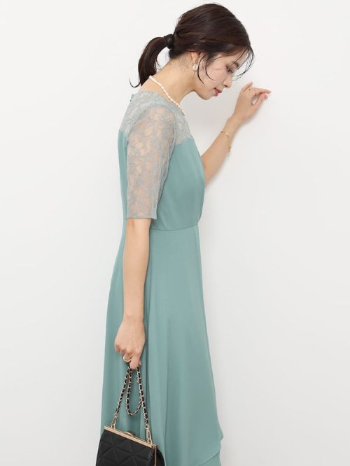 ビスチェライクビジューベルトドレス 