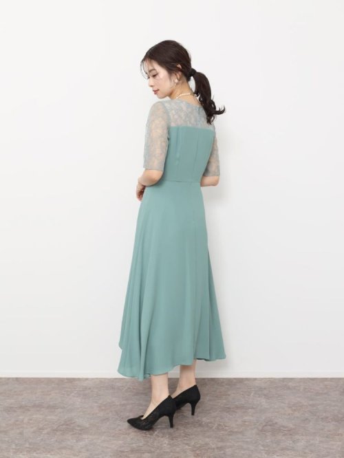 ビスチェライクビジューベルトドレス 