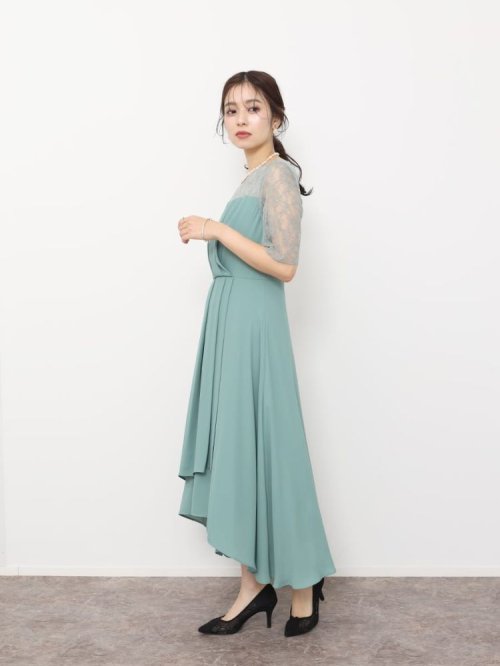 ビスチェライクビジューベルトドレス 