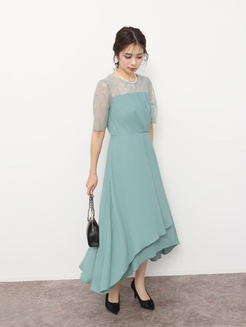 ビスチェライクビジューベルトドレス 