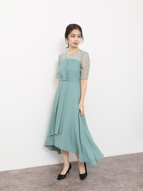 ビスチェライクビジューベルトドレス 