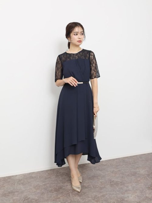 ビスチェライクビジューベルトドレス 