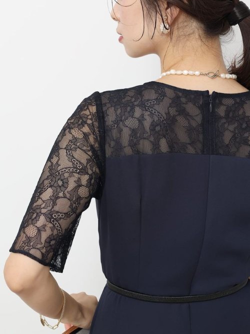 ビスチェライクビジューベルトドレス 