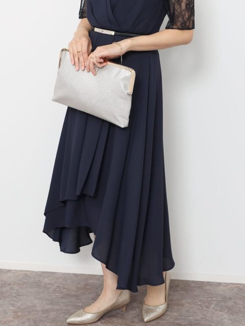 ビスチェライクビジューベルトドレス 