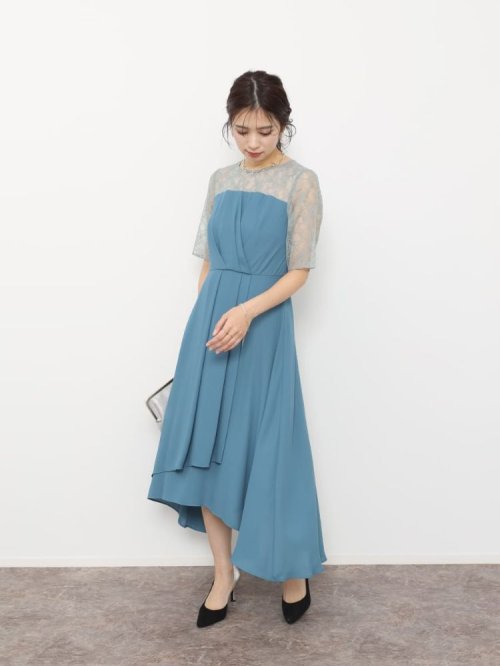 ビスチェライクビジューベルトドレス 