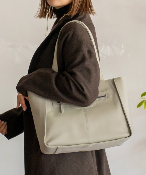 本革フロントポケットトートバッグ【aroco/アロコ】レディース 通勤 3スペース a4 ロングハンドル レザー シュリンクレザー 通勤バッグ お仕事 ビシネス 人気・おすすめ｜使いやすい・旅行におすすめ 品質保証 全国発送 正規品・日本国内発送・安心保証付き