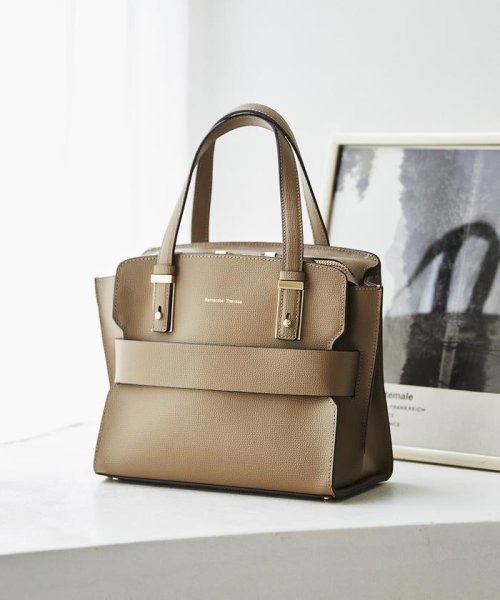 フロントベルトデザイン ハンドバッグ 