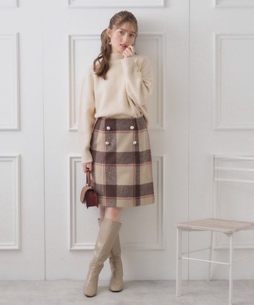 Couture Brooch(クチュールブローチ)/フェイクパール付台形ミニスカート/img01