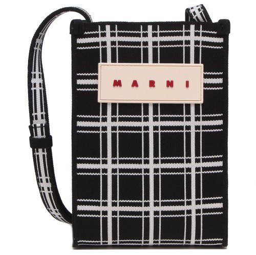 マルニ ショルダーバッグ チェックジャカード ミニショルダーバッグ ブラック ホワイト メンズ レディース MARNI SBMQ0088A0 P6053 ZO6 MARNI 5cm マルニ ショルダーバッグ チェックジャカード ミニショルダーバッグ ブラック ホワイト メンズ レディース SBMQ0088A0 P6053