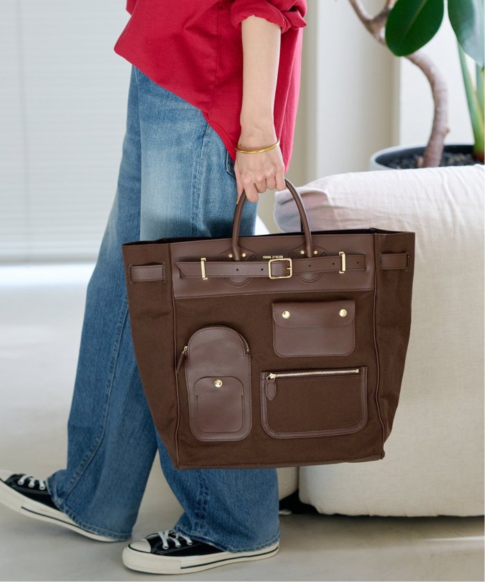 バッグ YOUNG&OLSEN STEAMERS CANVAS POCKET TOTE 豪奢なバッグ - 【YOUNG&OLSEN/ヤングアンドオルセン】STEAMERS