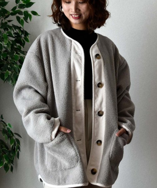 ARGO TOKYO(アルゴトウキョウ)/Corduroy Piping Boa Jacket　21061 コーデユロイパイピングボアジャケット　ボアジャケット　コーデユロイジャケット　ハーフコート　コ/img19