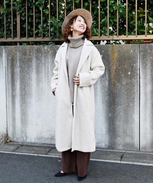 ARGO TOKYO(アルゴトウキョウ)/Wool Blend Long Gown Coat 21079ウールブレンドロングガウンコート　ガウンコート　ウールコート　ロングコート　冬コート/img26