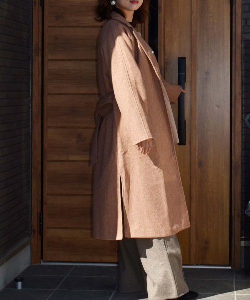 ARGO TOKYO(アルゴトウキョウ)/Wool Blend Long Gown Coat 21079ウールブレンドロングガウンコート　ガウンコート　ウールコート　ロングコート　冬コート/img32