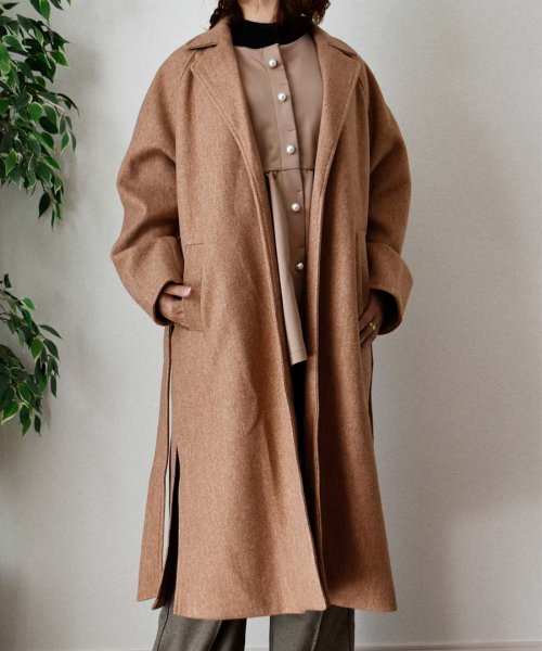 ARGO TOKYO(アルゴトウキョウ)/Wool Blend Long Gown Coat 21079ウールブレンドロングガウンコート　ガウンコート　ウールコート　ロングコート　冬コート/img45