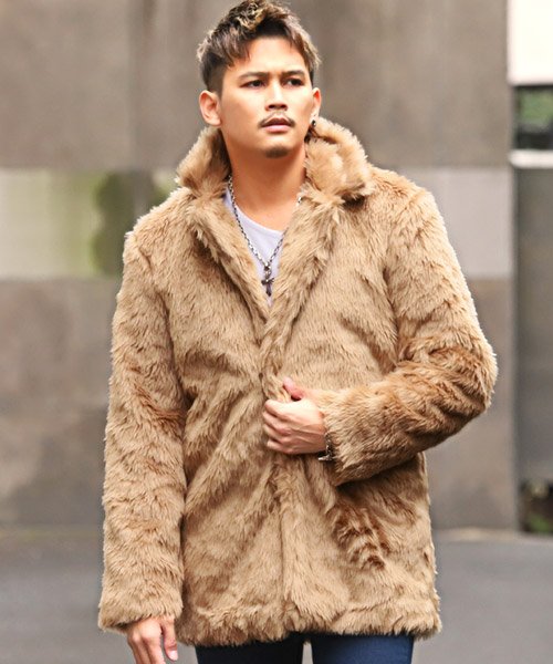 L プーマ CLASSICS FAUX FUR ファージャケット ホワイト シャギー 