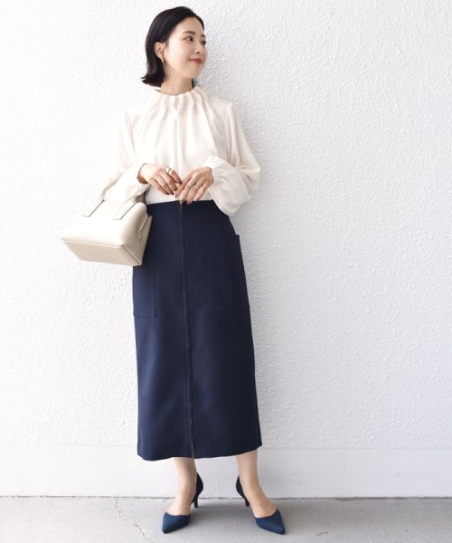 〈手洗い可能〉フロント ジップ サイド ポケット タイト スカート ◇ 