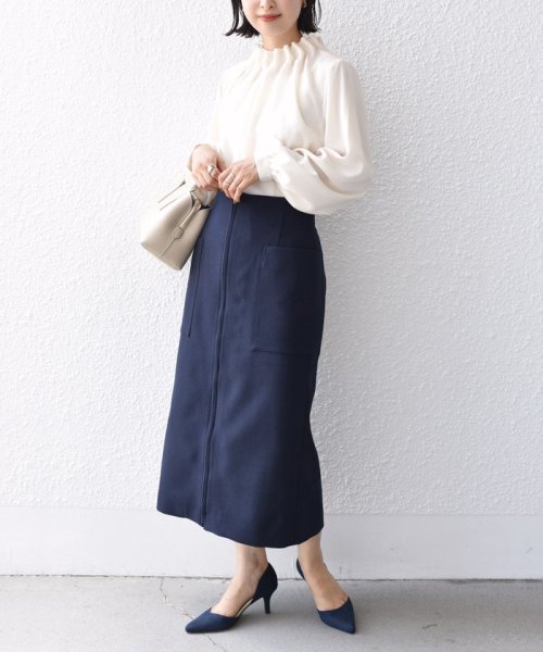 〈手洗い可能〉フロント ジップ サイド ポケット タイト スカート ◇ 