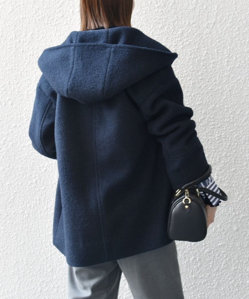 SHIPS any: ナッピング フード ショート コート 