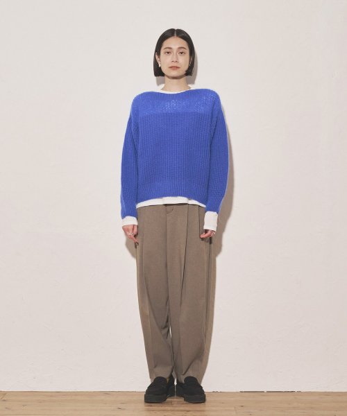 【Audrey and John Wad】2タックカーブパンツ H164 B79 W58 H82 5cm 着用サイズ：M　着用カラー：ブラック 着用サイズ：M　着用カラー：グレイッシュベージュ