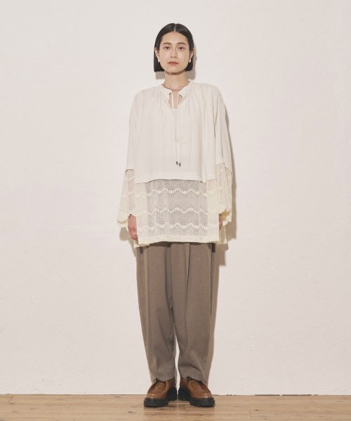 【Audrey and John Wad】2タックカーブパンツ H164 B79 W58 H82 5cm 着用サイズ：M　着用カラー：ブラック 着用サイズ：M　着用カラー：グレイッシュベージュ