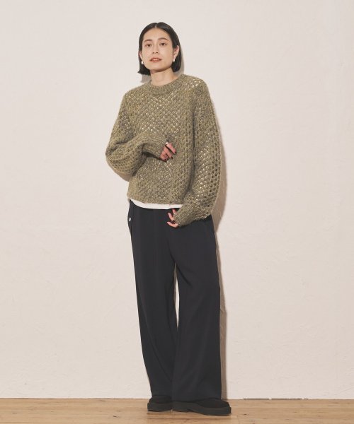 【Audrey and John Wad】ミックスヤーンローゲージメッシュニット 