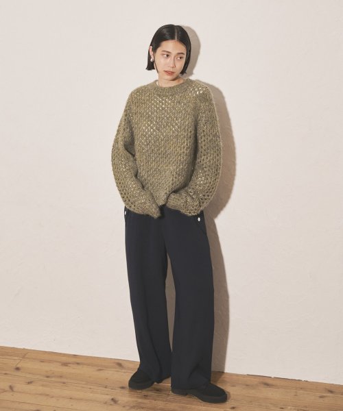 【Audrey and John Wad】ミックスヤーンローゲージメッシュニット 