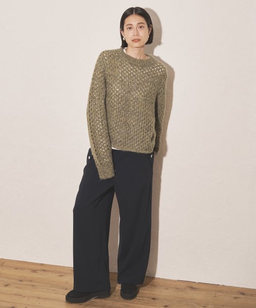 【Audrey and John Wad】ミックスヤーンローゲージメッシュニット 