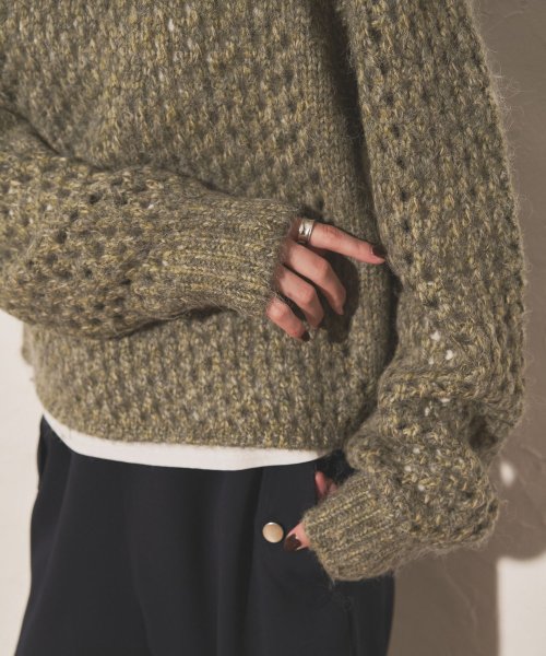 【Audrey and John Wad】ミックスヤーンローゲージメッシュニット 