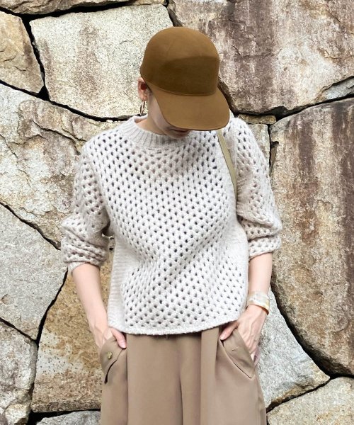 【Audrey and John Wad】ミックスヤーンローゲージメッシュニット 