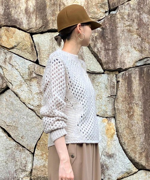 【Audrey and John Wad】ミックスヤーンローゲージメッシュニット 