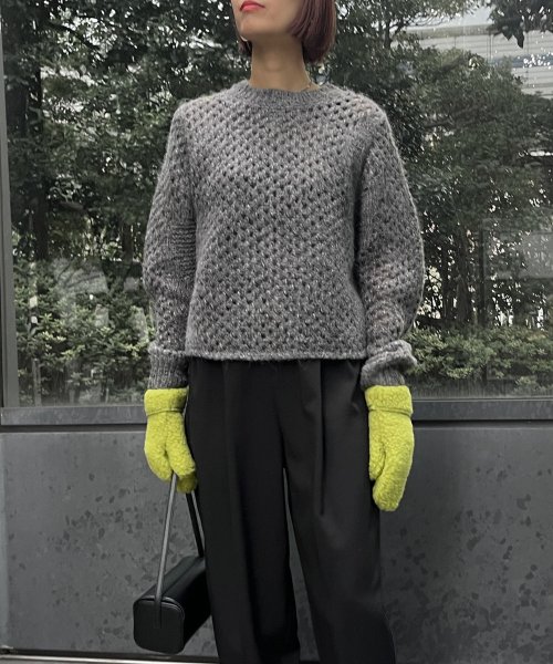 【Audrey and John Wad】ミックスヤーンローゲージメッシュニット 