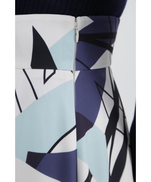 ◆ジオメトリックアートプリントスカート 