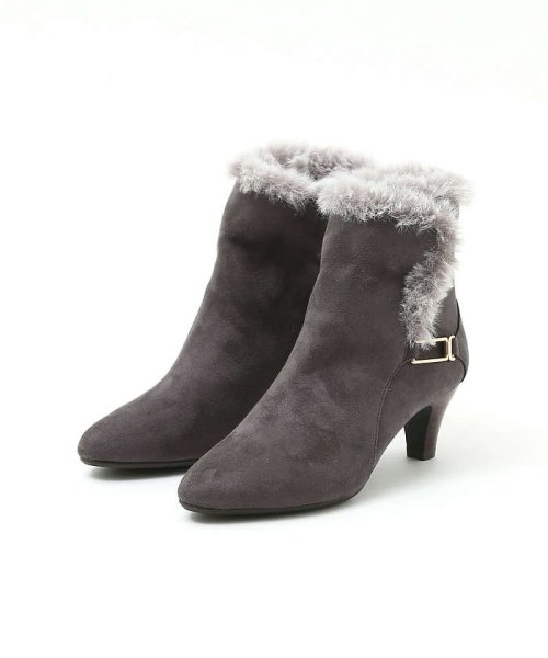 【スノーソール/2WAY】折り返しボアヒールブーツ 