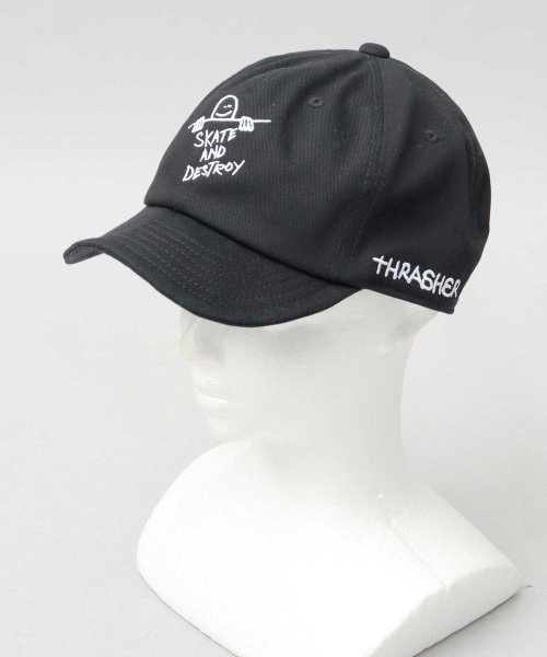 AMS SELECT(エーエムエスセレクト)/THRASHER×マークゴンザレス 刺繍 ボールキャップ 帽子 ショートバイザー つば短い /img02
