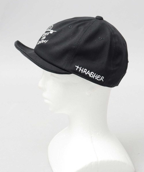 AMS SELECT(エーエムエスセレクト)/THRASHER×マークゴンザレス 刺繍 ボールキャップ 帽子 ショートバイザー つば短い /img03