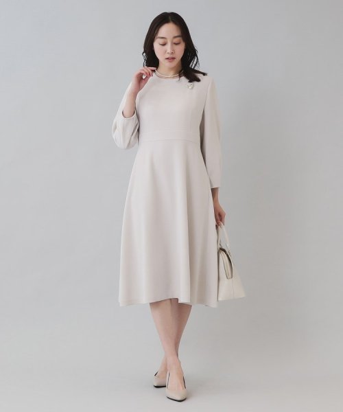 【セレモニー／セットアップ可能／洗える】TWC フィット＆フレアワンピース また TWC