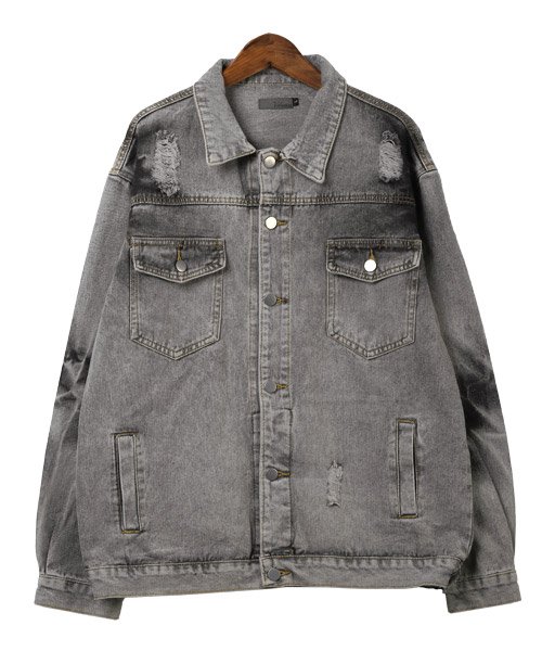 072030○ DSQUARED2 著しい ダメージ加工 デニム ジャケット 50 