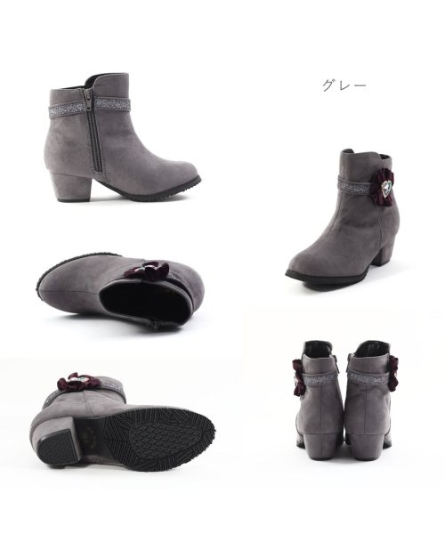 FOOT PLACE(フットプレイス)/キッズ ジュニア ブーツ 女の子 子供 子供靴 ショートブーツ かわいい ハート リボン Fragrant SM－5054/img06