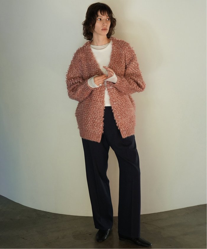 CLANE/クラネ】 MIX LOOP MOHAIR KNIT CARDIGAN：カーディガン