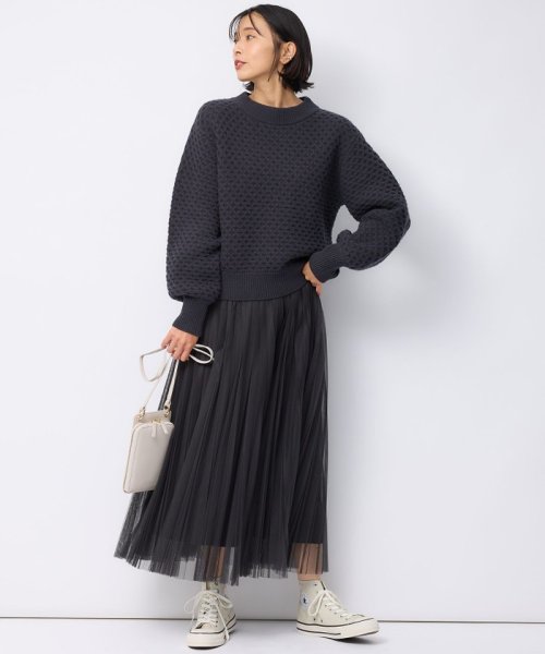 【洗える】チュール プリーツ スカート 