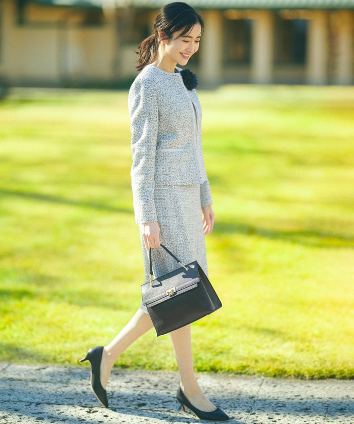 シャインツイードストレッチ スカート セットアップ対応】シャインツイードストレッチ スカート(505789219