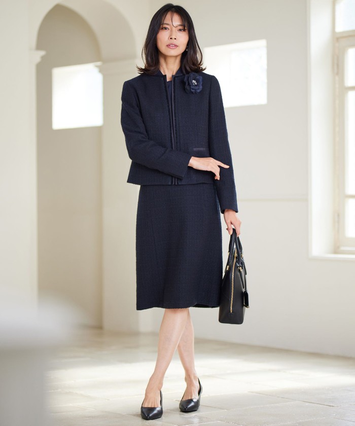 セットアップ対応】シャインツイードストレッチ スカート(505789219