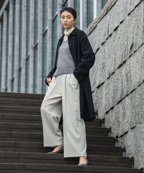 ロング丈シャルムリバービーバーコート 光沢感