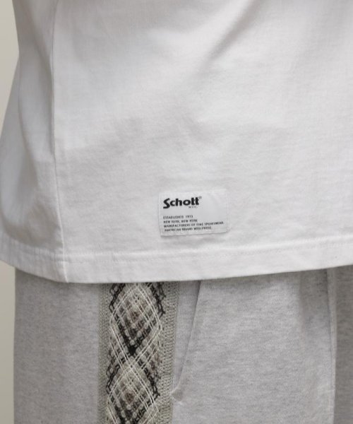 Schott(ショット)/T－SHIRT CUSTOM ZIP LEATHER PKT/カスタムジップ レザーポケット Tシャツ/img08