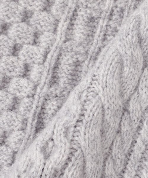 【杏さん着用/洗える】ウールカシミヤ アランパターン カーディガン #005