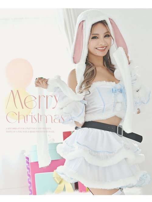 サンタ コスプレ サンタ バニー アニマル 赤 ピンク 白 かわいい うさぎ おそろい ギャル Ryuyu サンタ ピンク 雑誌