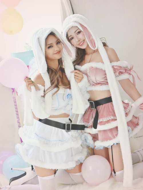 サンタ コスプレ サンタ バニー アニマル 赤 ピンク 白 かわいい うさぎ おそろい ギャル Ryuyu サンタ ピンク 雑誌