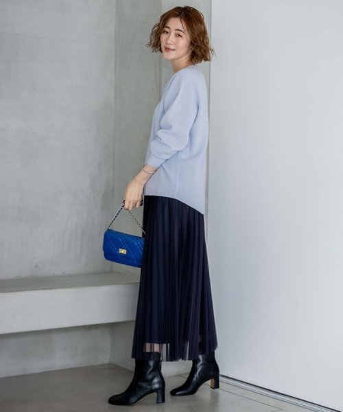 【洗える】チュール プリーツ スカート 