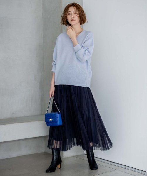 【洗える】チュール プリーツ スカート 