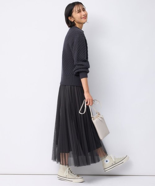 【洗える】チュール プリーツ スカート 